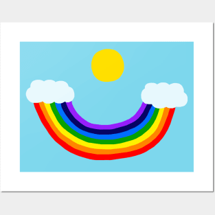 Smiling Rainbow Sky Posters and Art